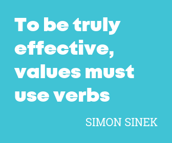 to be truly effective, values must use verbs